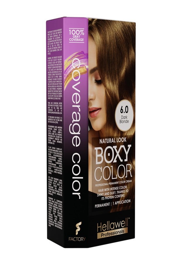 HELLAWELL PROFESSIONALS Professional Coloring kit - Permanent color cream hair dye. Gray Coverage. 6.0 Dark Blonde + Brown Color Shampoo and Conditioner Kit for Revives the Color. - Image 2